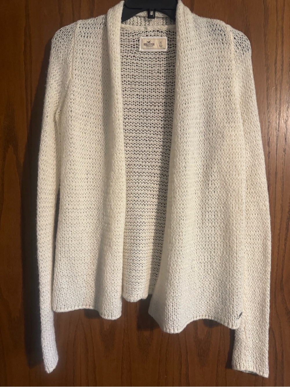 Hollister Cream Open-Front Knit Cardigan